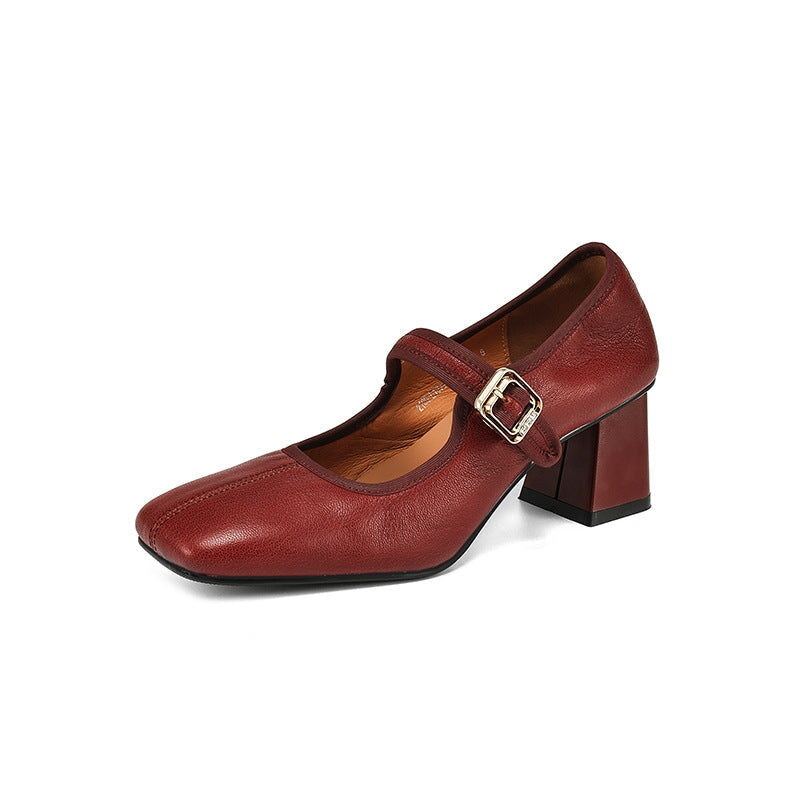 Nathalie | Vintage Block Heel Mary Janes