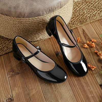 Léonie  | Glossy Mary Jane Flats
