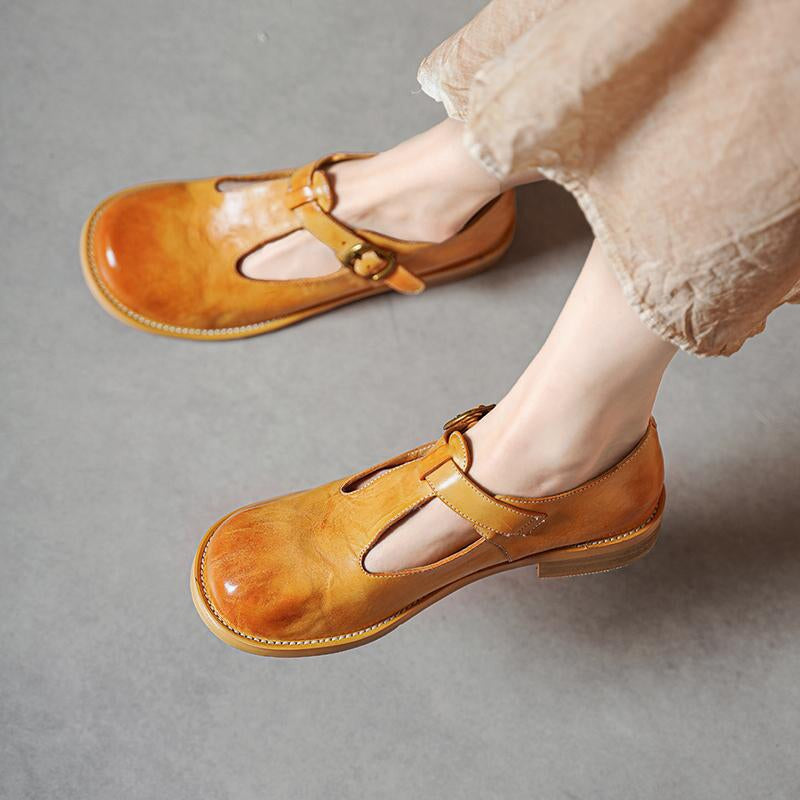 Winona | Retro T-Strap Flats
