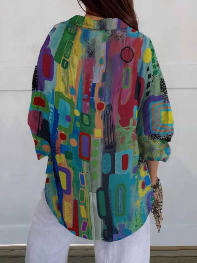 Freja | Abstract Colourflow Blouse