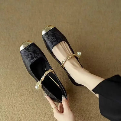 Carole | Pearl Accent Mary Jane Flats