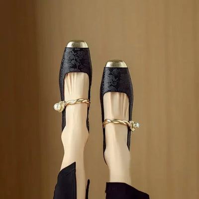 Carole | Pearl Accent Mary Jane Flats
