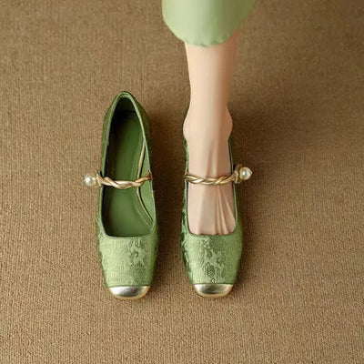Carole | Pearl Accent Mary Jane Flats
