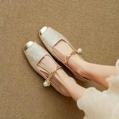 Carole | Pearl Accent Mary Jane Flats