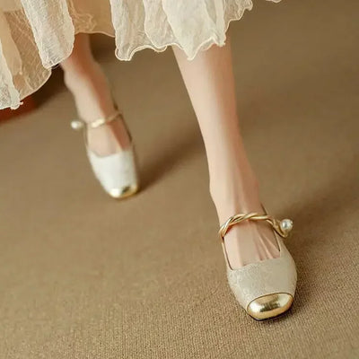 Carole | Pearl Accent Mary Jane Flats