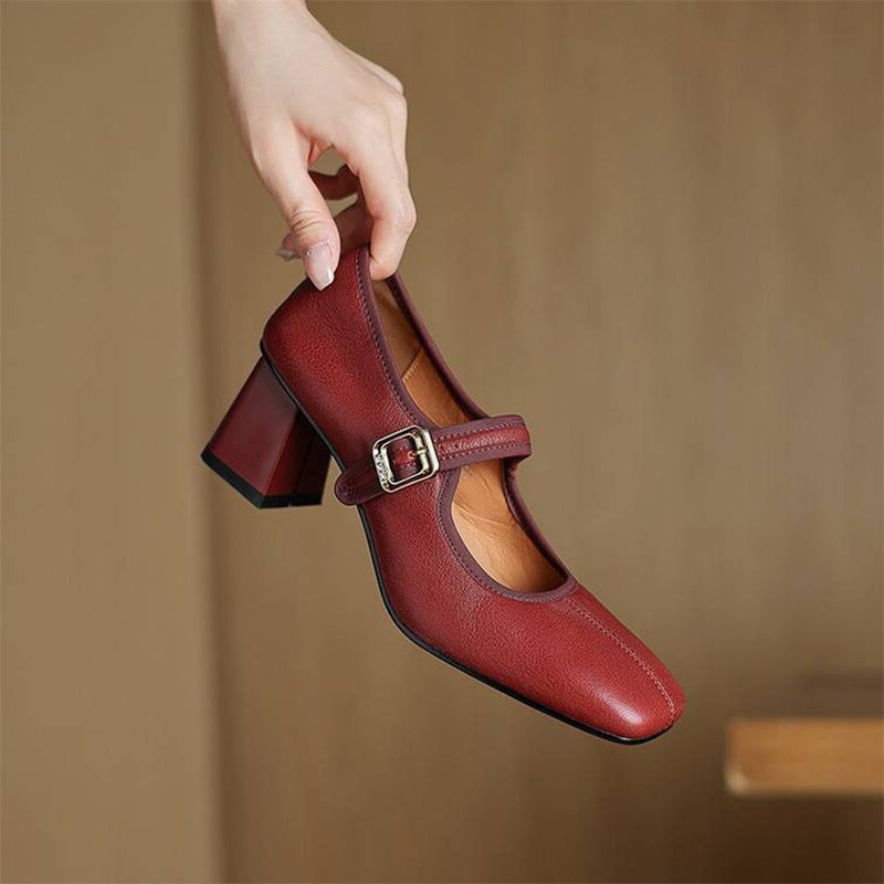 Nathalie | Vintage Block Heel Mary Janes
