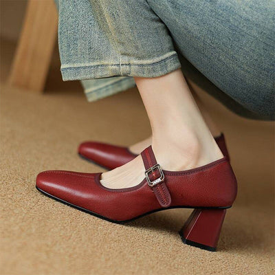 Nathalie | Vintage Block Heel Mary Janes