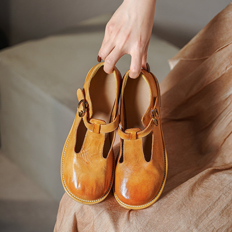 Winona | Retro T-Strap Flats