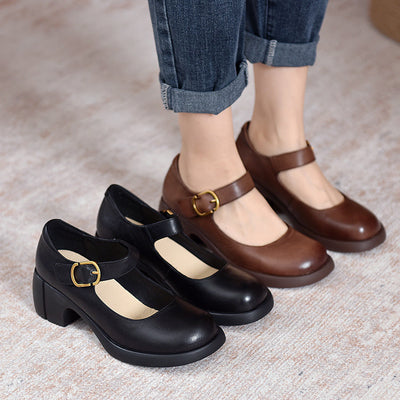 Victoria | Classic Buckle Block Heels