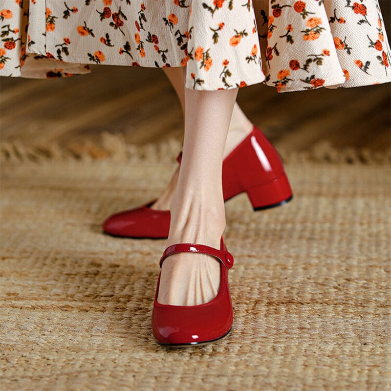 Léonie  | Glossy Mary Jane Flats