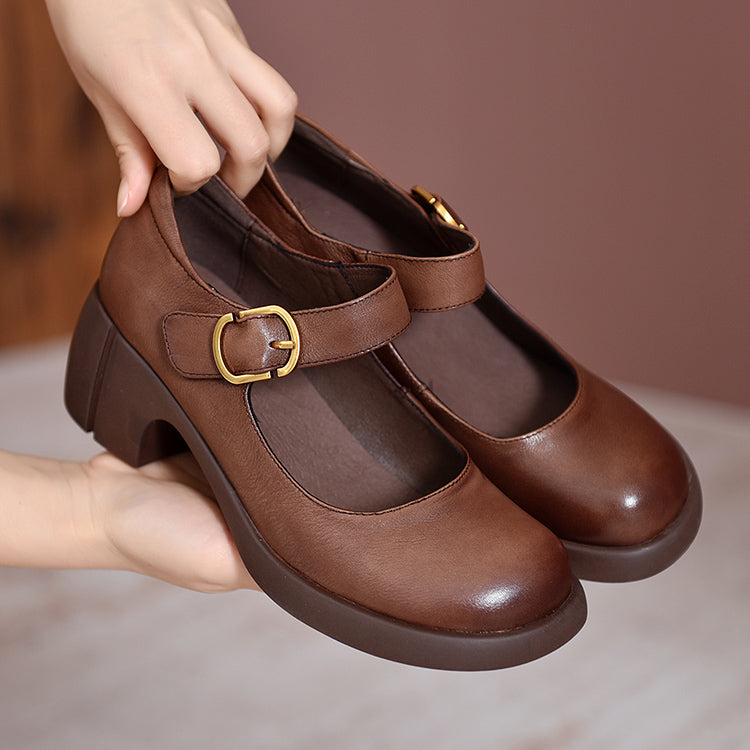 Victoria | Classic Buckle Block Heels