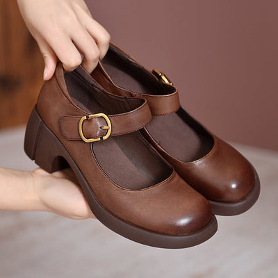 Victoria | Classic Buckle Block Heels