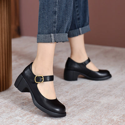 Victoria | Classic Buckle Block Heels