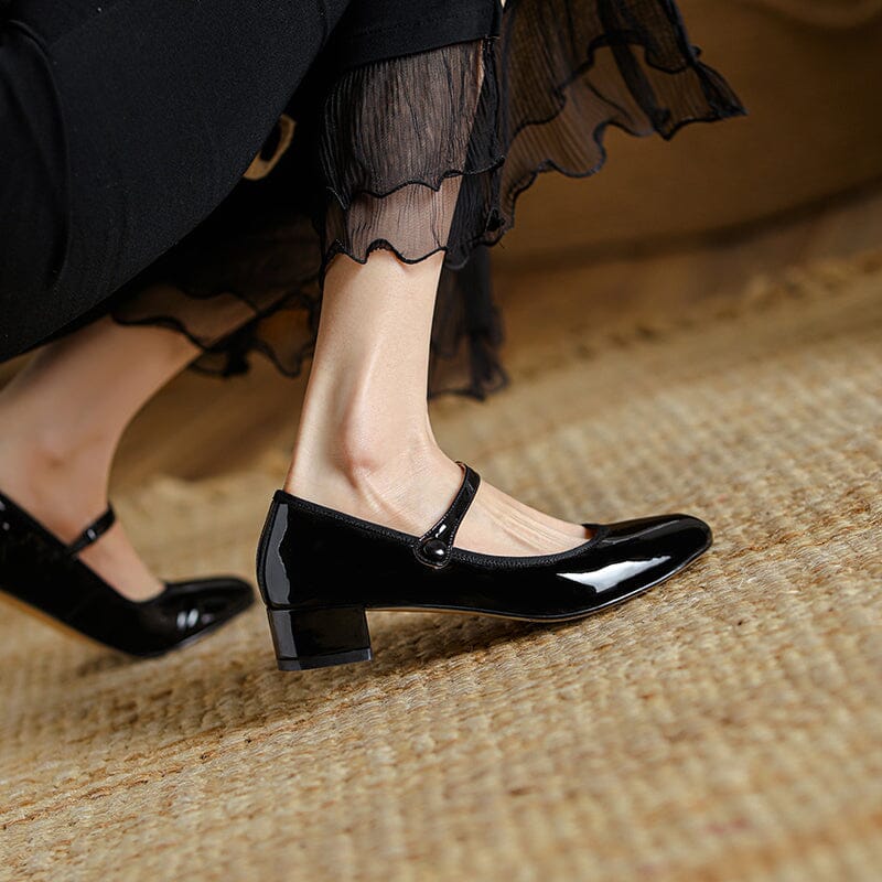 Léonie  | Glossy Mary Jane Flats
