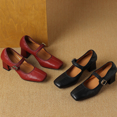 Nathalie | Vintage Block Heel Mary Janes