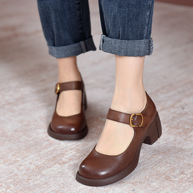 Victoria | Classic Buckle Block Heels