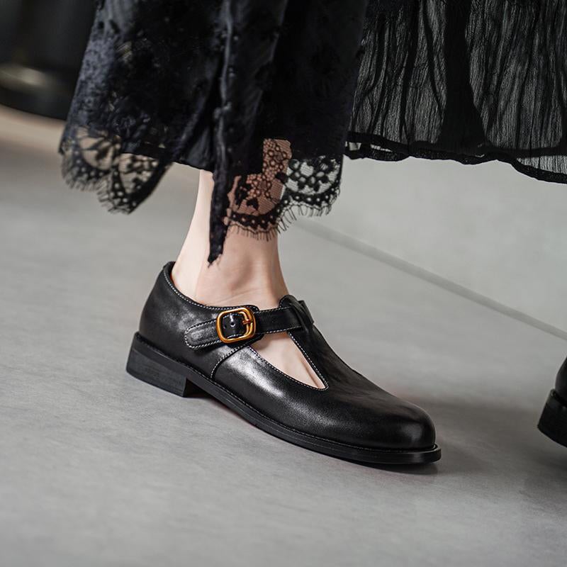 Winona | Retro T-Strap Flats