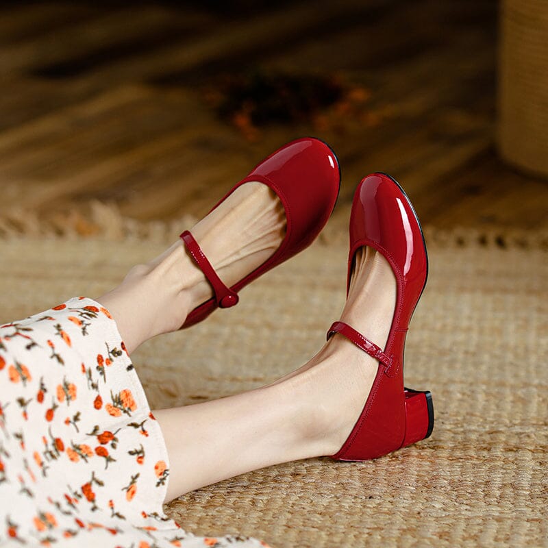 Léonie  | Glossy Mary Jane Flats