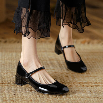 Léonie  | Glossy Mary Jane Flats