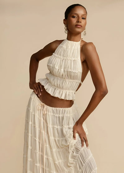 Karina | Sheer Ruffle Two-Piece Set