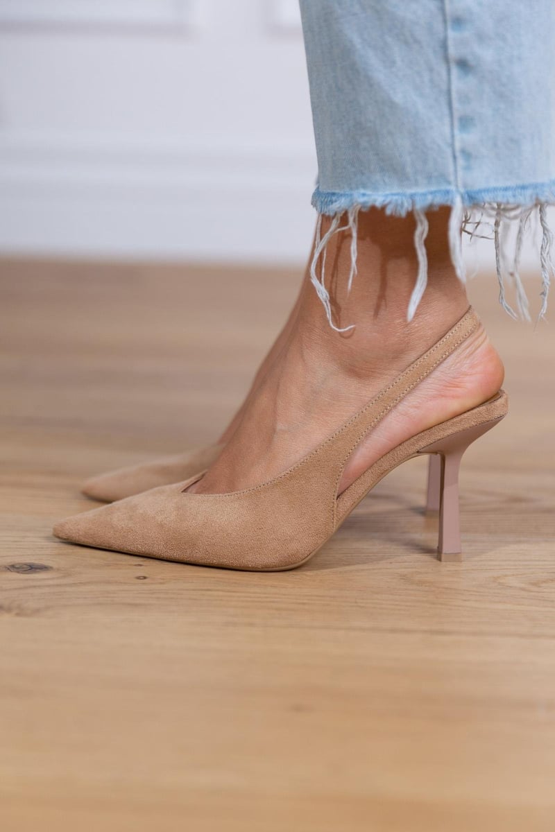 Holly | Nude Slingback Heels