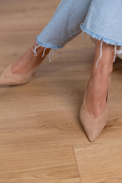 Holly | Nude Slingback Heels