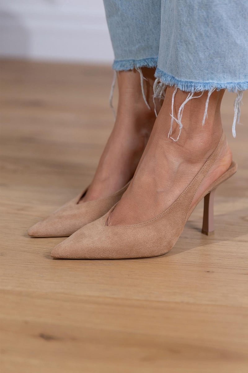 Holly | Nude Slingback Heels